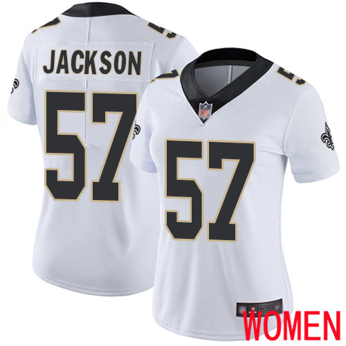 New Orleans Saints Limited White Women Rickey Jackson Road Jersey NFL Football #57 Vapor Untouchable Jersey->youth nfl jersey->Youth Jersey